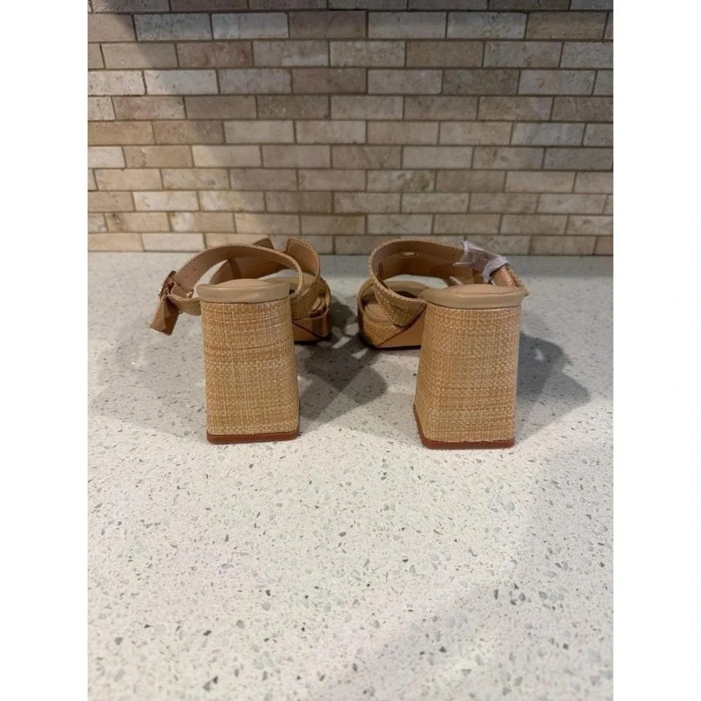 Monrovia Raffia‎ Wedge Sandals Womens Platform NWT